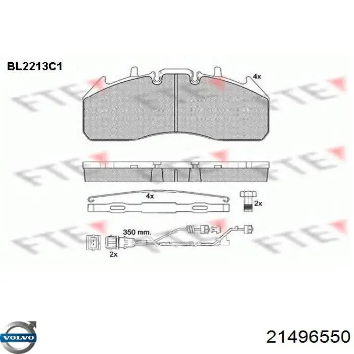 Pastillas freno delanteras Volvo 21496550 precio, desde 104,92 EUR