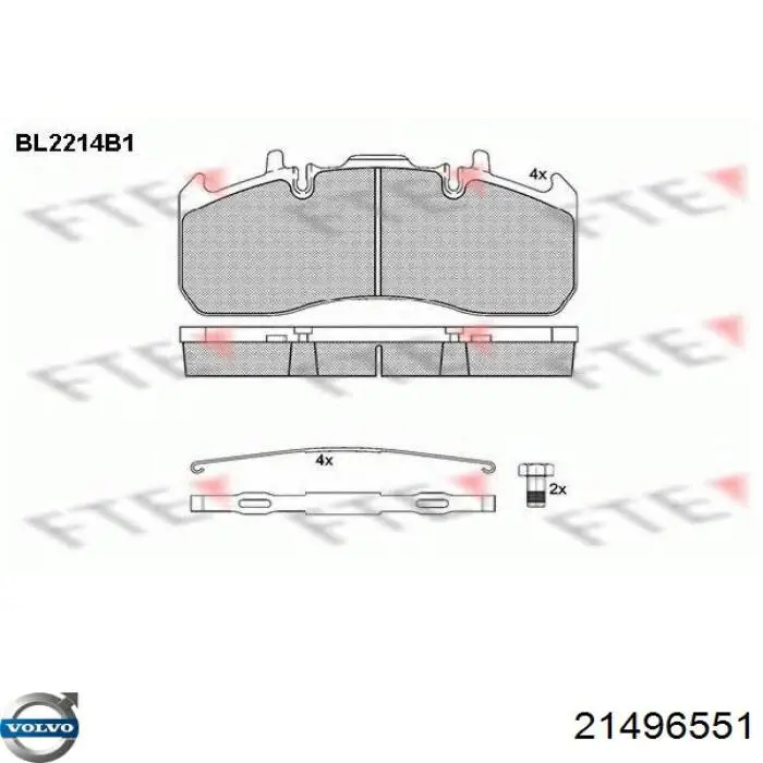 Comprar 21496551 Volvo Pastillas delanteras de freno