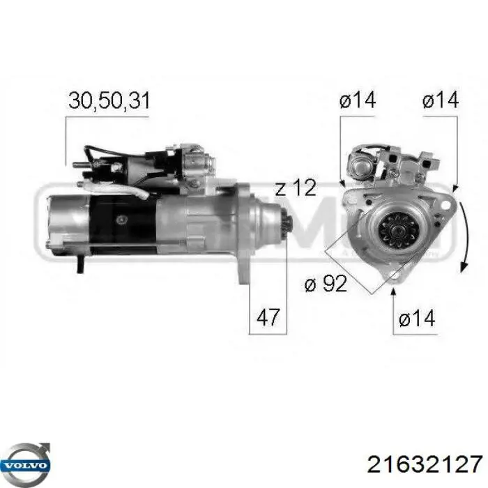 21632127 Volvo motor de arranque