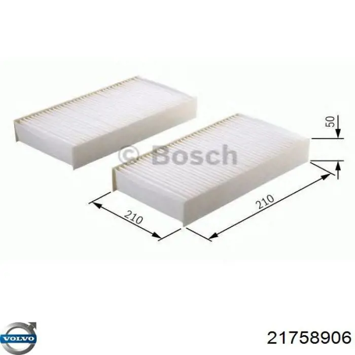 Filtro de habitáculo 21758906 Volvo