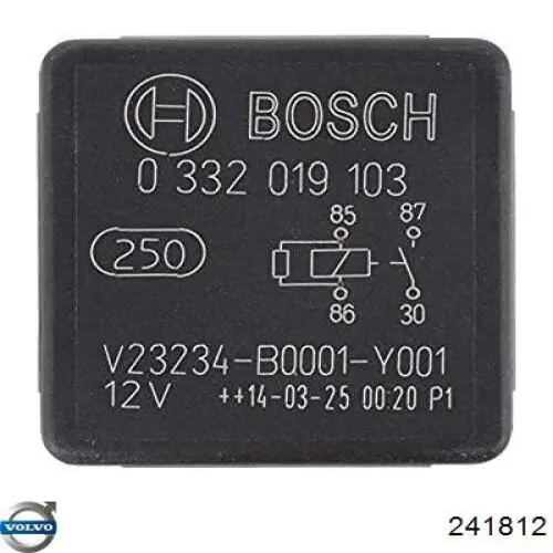 241812 Volvo Relé eléctrico multifuncional