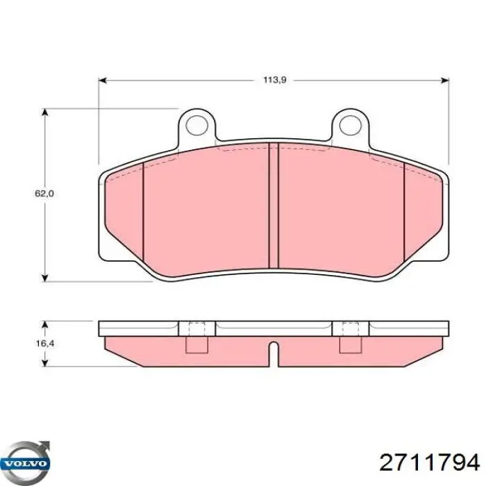 2711794 Volvo pastillas de freno delanteras