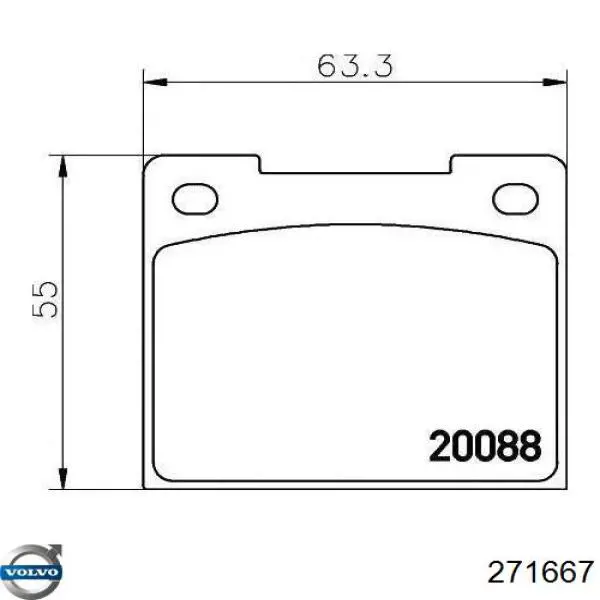 271667 Volvo pastillas de freno traseras