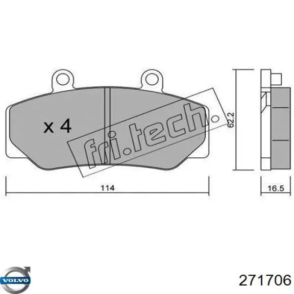 271706 Volvo pastillas de freno delanteras
