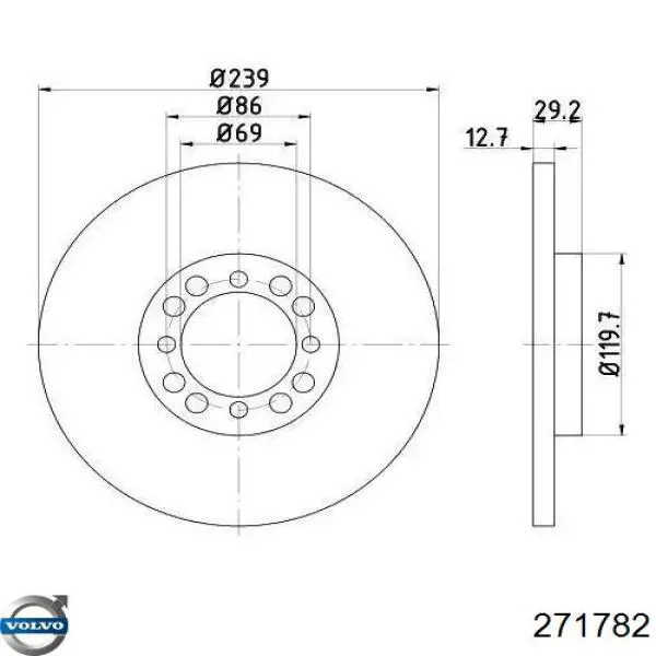 272201 Volvo juego de cojinetes de biela, cota de reparación +0,50 mm