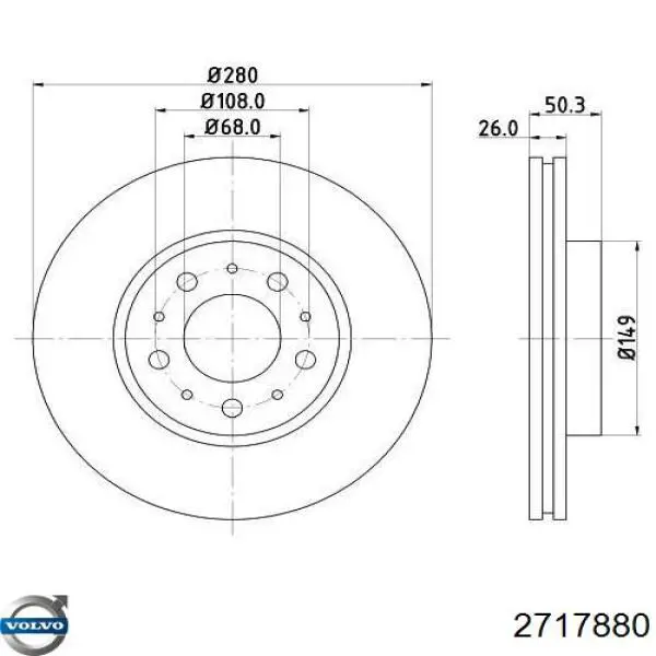 2717880 Volvo disco de freno delantero