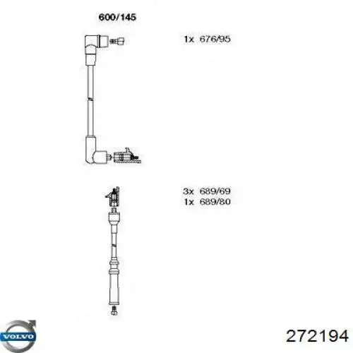 272194 Volvo cables de bujías