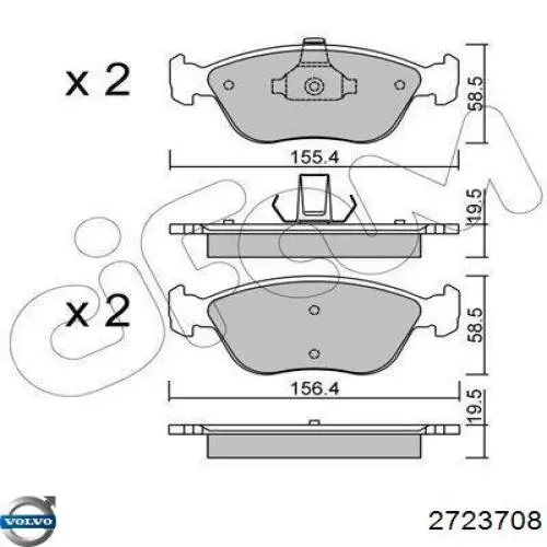 2723708 Volvo pastillas de freno delanteras