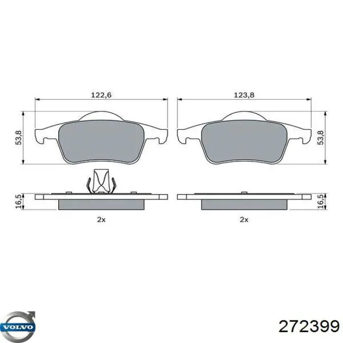 272399 Volvo pastillas de freno traseras