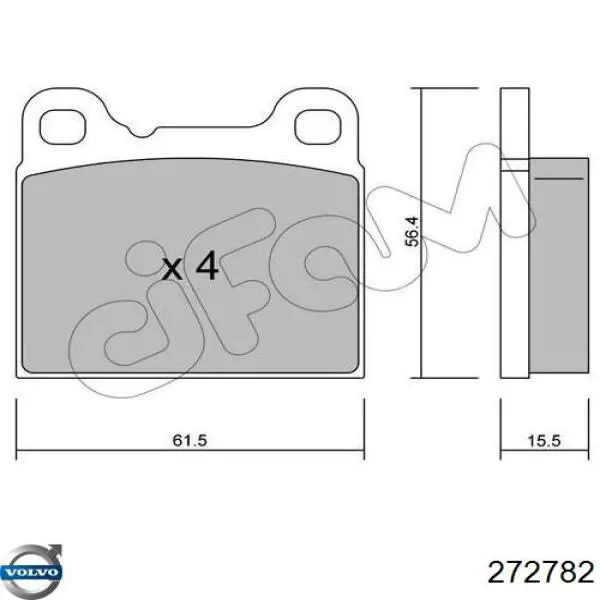 272782 Volvo pastillas de freno traseras