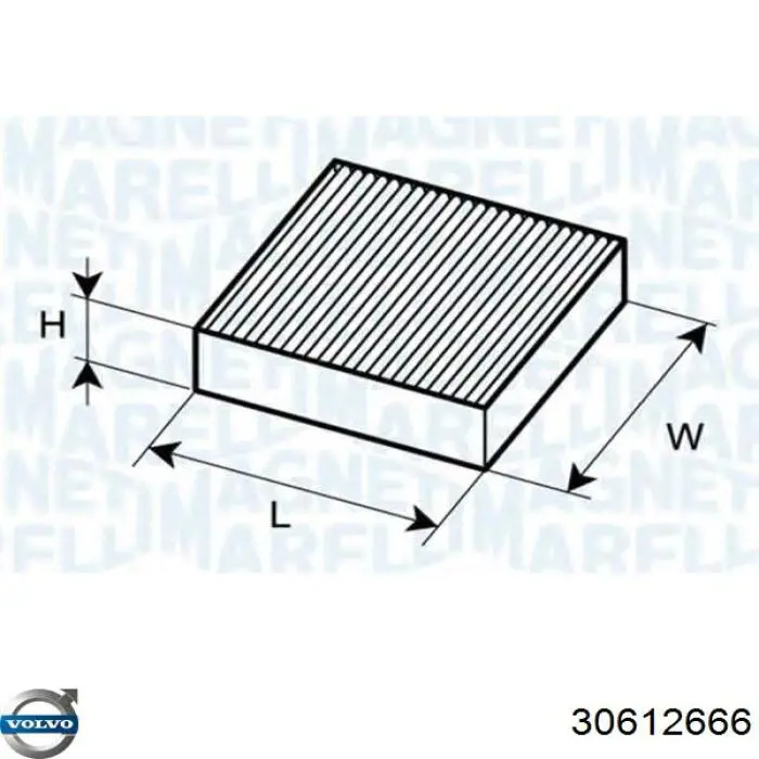 Filtro de cabina Volvo 30612666 precio, desde 9,06 EUR