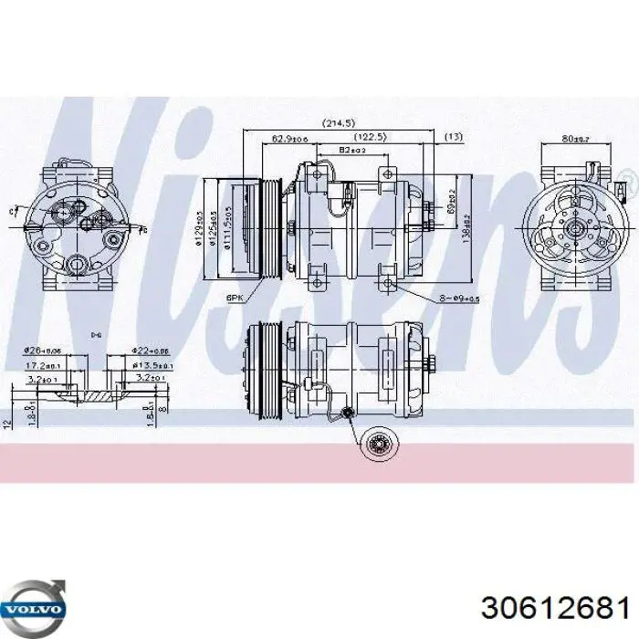 30613432 Volvo compresor de aire acondicionado