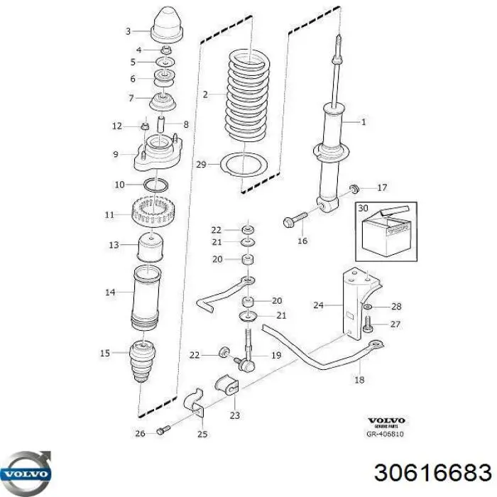 Comprar 30616683 Volvo Amortiguador trasero