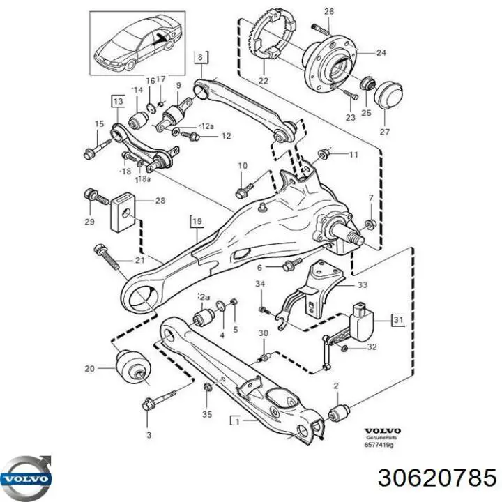 Barra oscilante, suspensión de ruedas, eje trasero Volvo 30620785 precio, desde 21,84 EUR