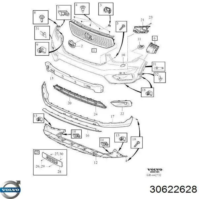  Volvo 30622628 precio, desde 3,42 EUR