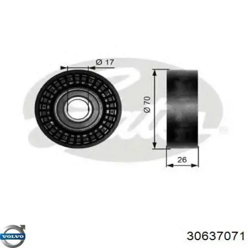 Rodillo tensor correa poli V Volvo 30637071 precio, desde 12,17 EUR