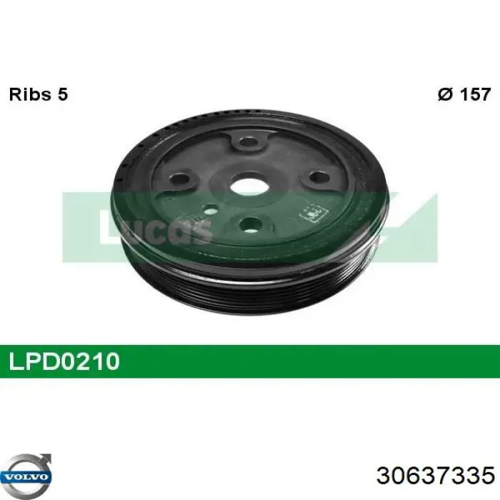 Polea de cigüeñal 30637335 Volvo