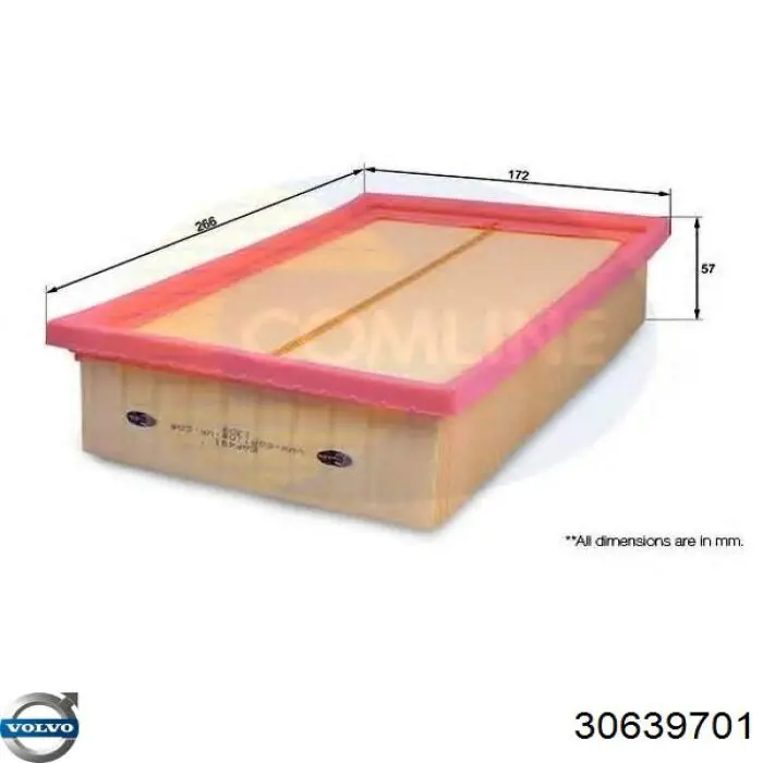 El filtro de aire Volvo 30639701 precio, desde 8,41 EUR
