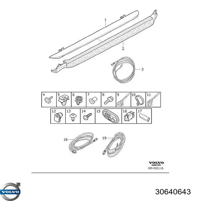 Soporte de umbral 30640643 Volvo