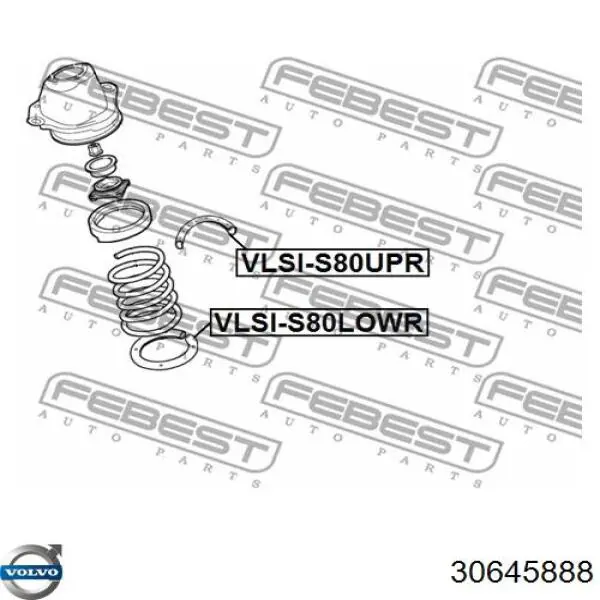 Aislador de resorte trasero inferior de goma Volvo 30645888 precio, desde 10,28 EUR