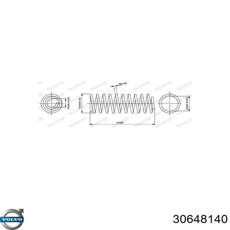 30648140 Volvo muelle de suspensión eje delantero