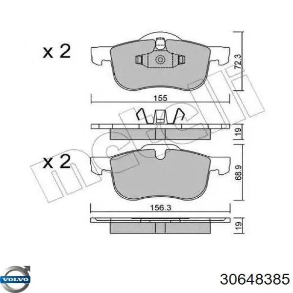 Comprar 30648385 Volvo Pastillas delanteras de freno