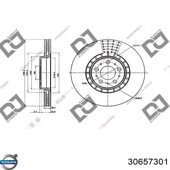 Comprar 30657301 Volvo Freno de disco delantero