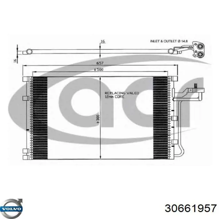 30661957 Volvo condensador aire acondicionado