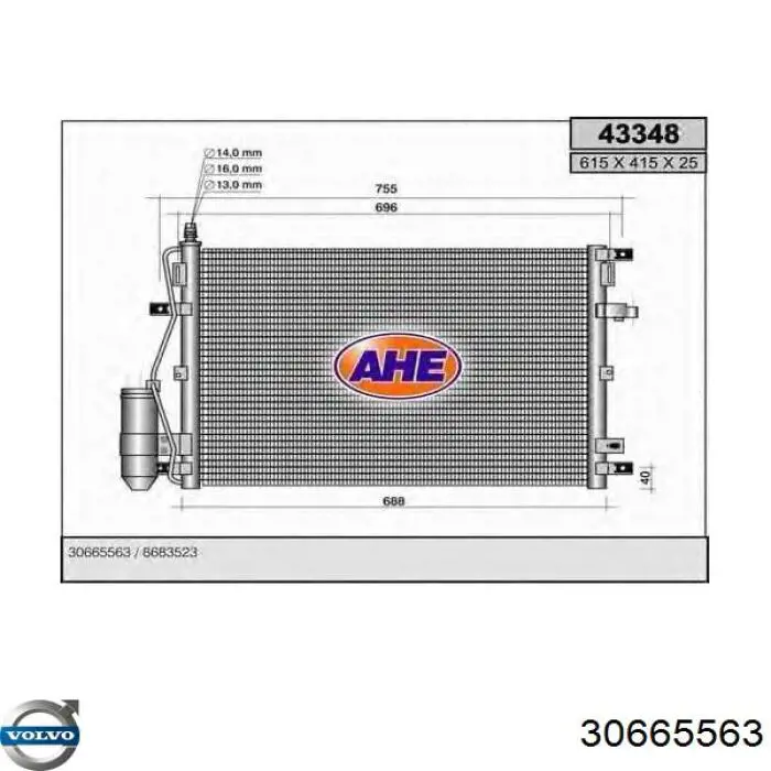 30665563 Volvo condensador aire acondicionado