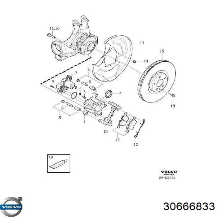 30666833 Volvo pinza de cierre