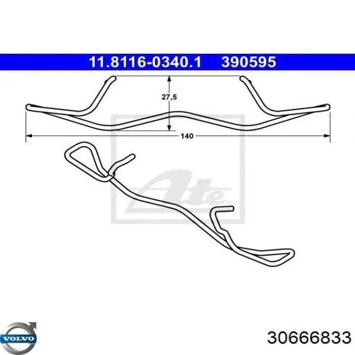 Resorte de retención de la pinza de freno Volvo 306668336 precio, desde 4,39 EUR