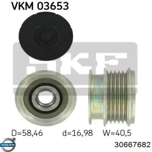 Polea alternador 30667682 Volvo
