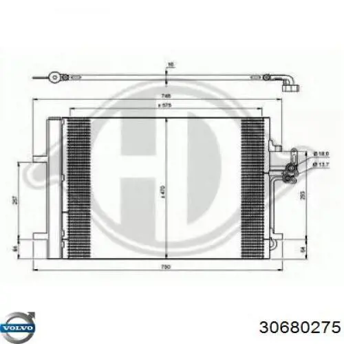 Comprar 30680275 Volvo Condensador de aire acondicionado