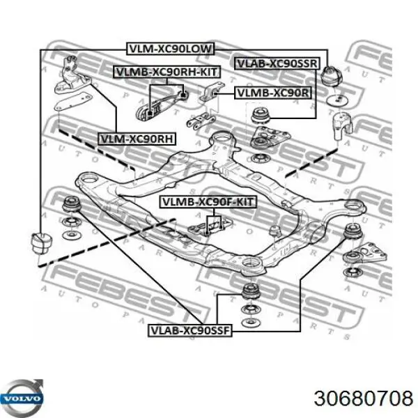 30680708 Volvo soporte, motor, derecho superior