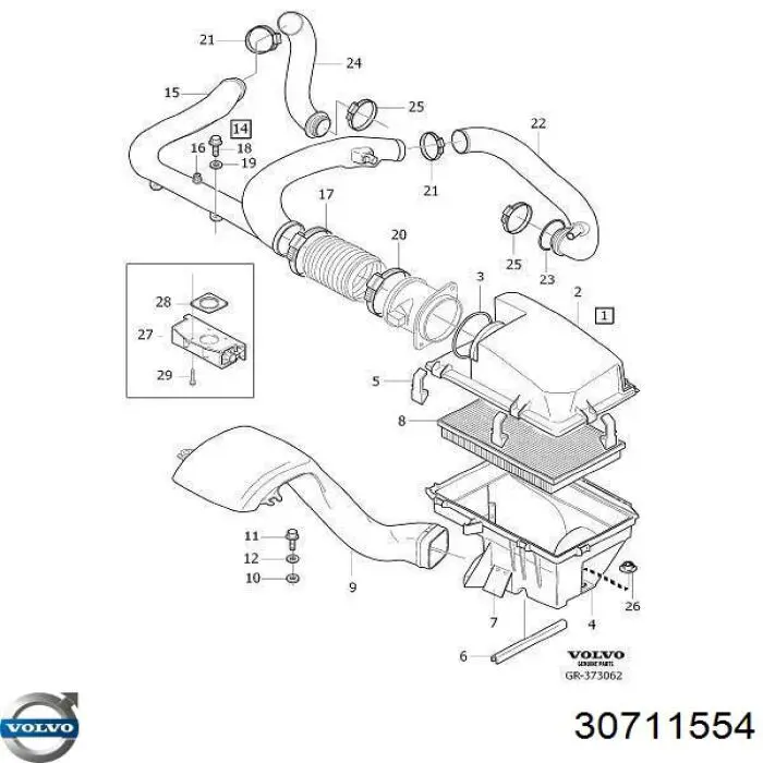 30711554 Volvo cuerpo de mariposa