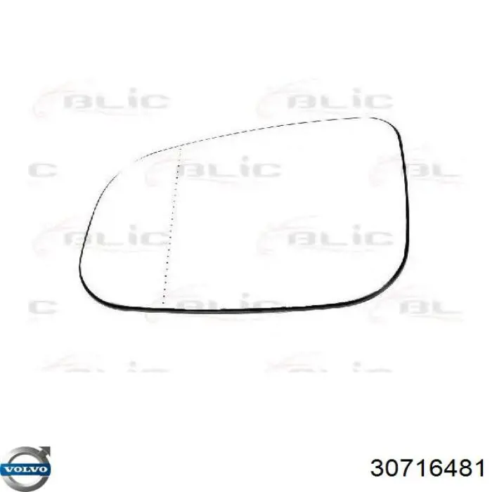 30716481 Volvo cristal de espejo retrovisor exterior izquierdo