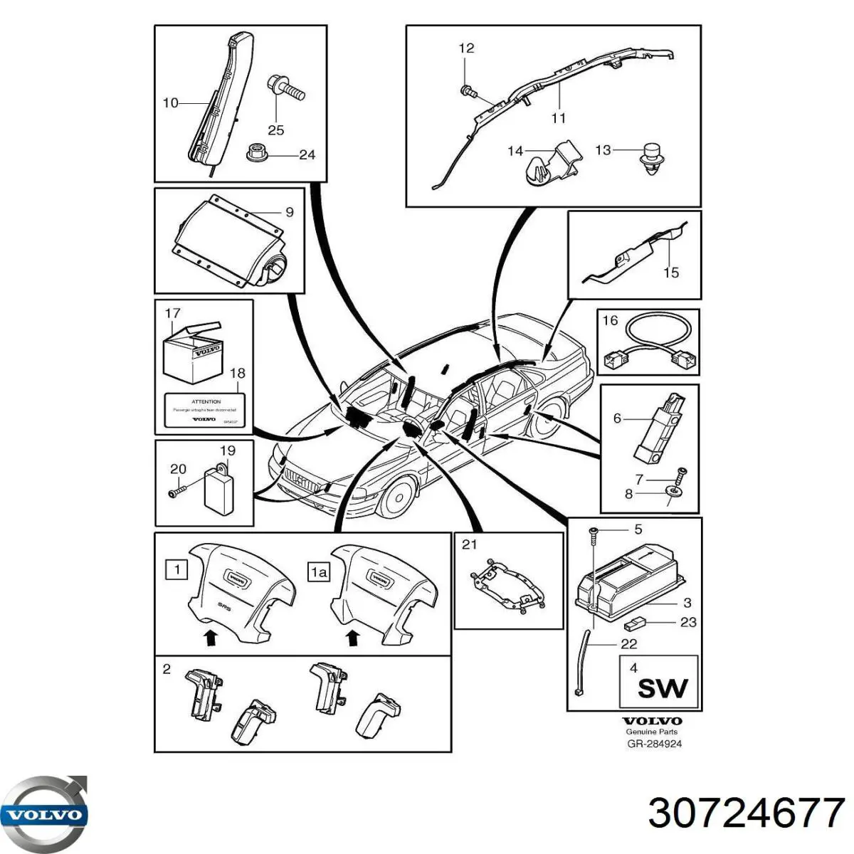 Comprar 30724677 Volvo Sensor de airbag delantero
