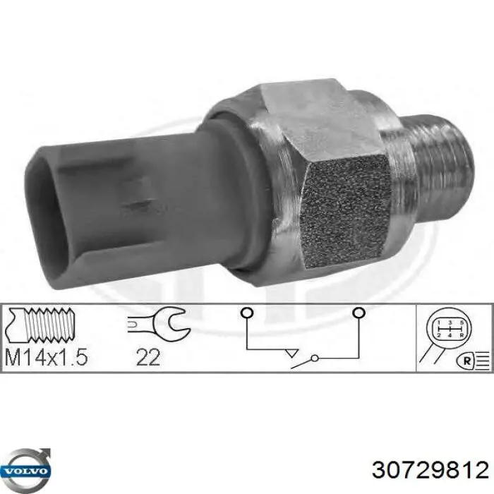 Interruptor piloto de marcha atrás Volvo 30729812 precio, desde 8,40 EUR