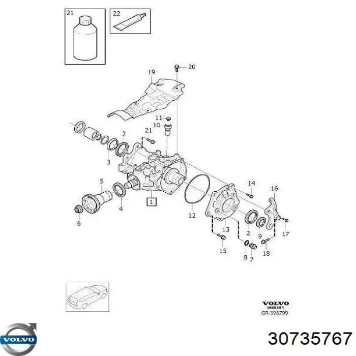 Retén de salida trasero de la caja de transferencia Volvo 30735767 precio, desde 8,17 EUR