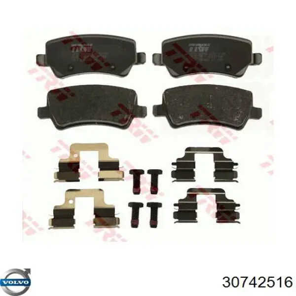 30742516 Volvo pastillas de freno traseras