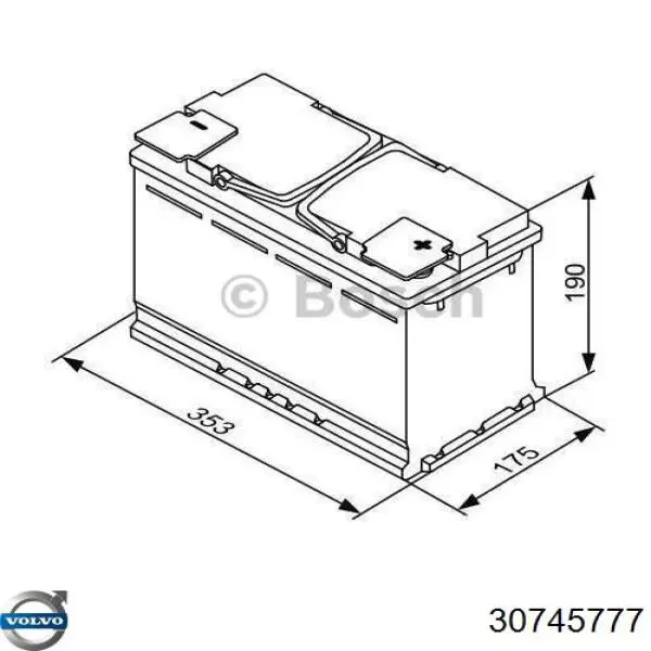 Batería de arranque Volvo 30745777 precio, desde 145,74 EUR