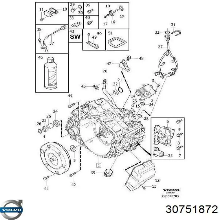 30751872 Volvo anillo reten caja de transmision (salida eje secundario)