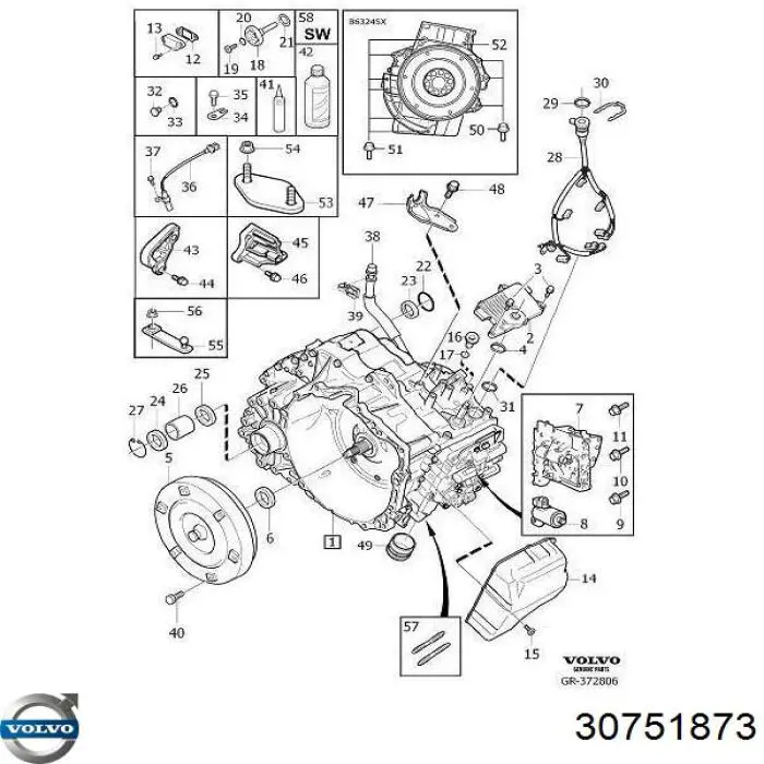 Retén del semieje delantero izquierdo Volvo 30751873 precio, desde 16,18 EUR
