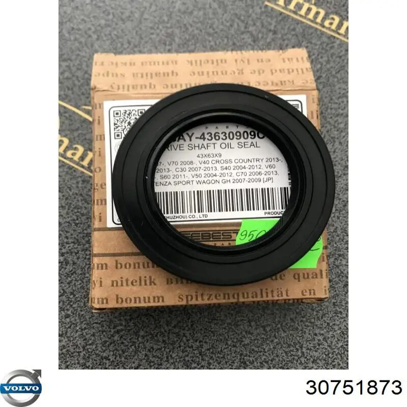 Retén del semieje delantero izquierdo NOK XH0137F0