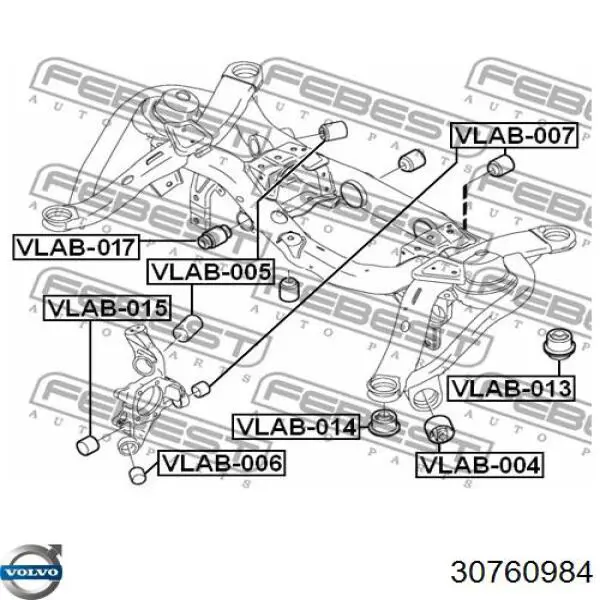 30760984 Volvo Silentblock del puente trasero