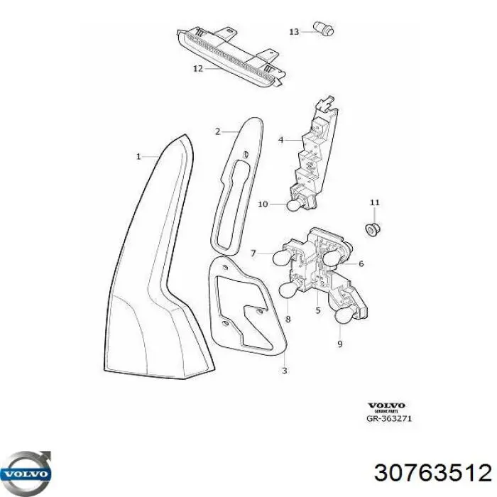 Comprar 30763512 Volvo Piloto trasero derecho