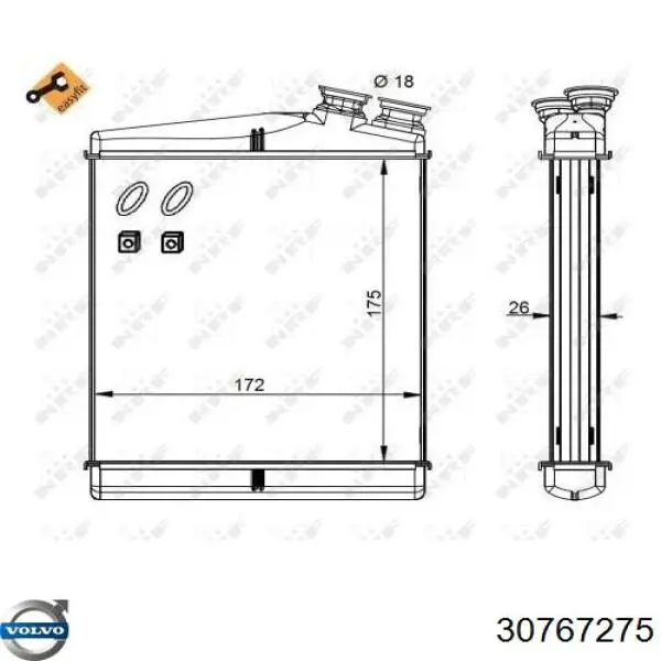 Radiador de calefacción Volvo 30767275 precio, desde 46,46 EUR