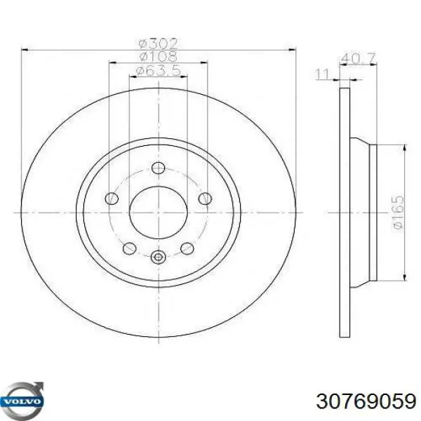 Frenos traseros Volvo 30769059