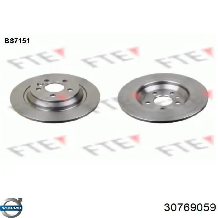 Comprar 30769059 Volvo Disco de freno trasero