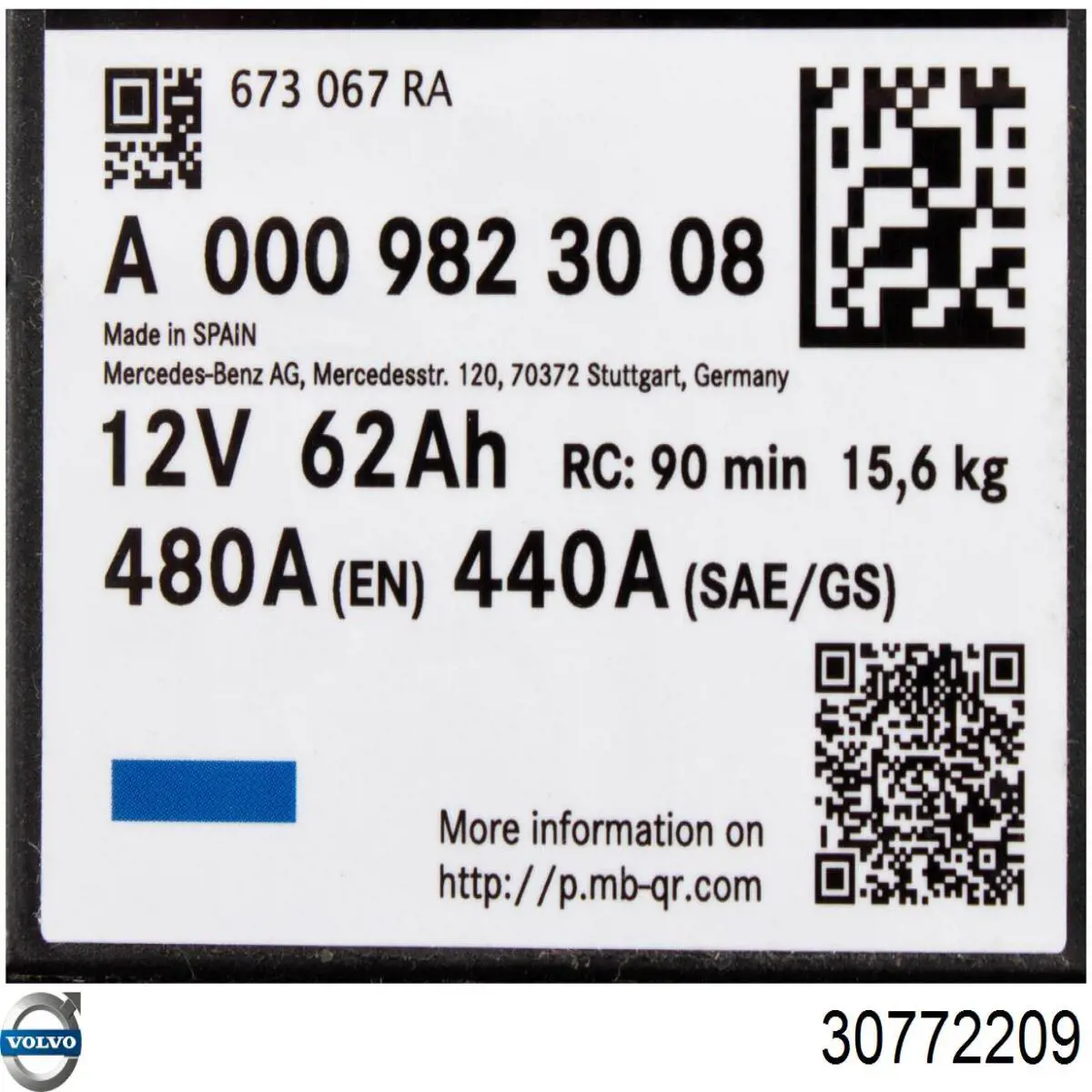 Comprar 30772209 Volvo Batería de coche